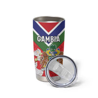 Personalized Gambia Tumbler Cup Coat Of Arms White Variety Orchid