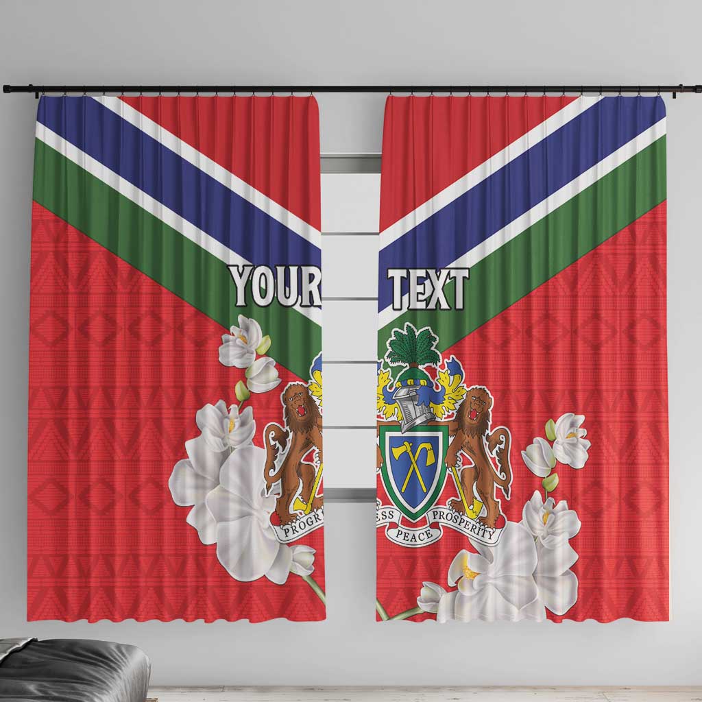 Personalized Gambia Window Curtain Coat Of Arms White Variety Orchid