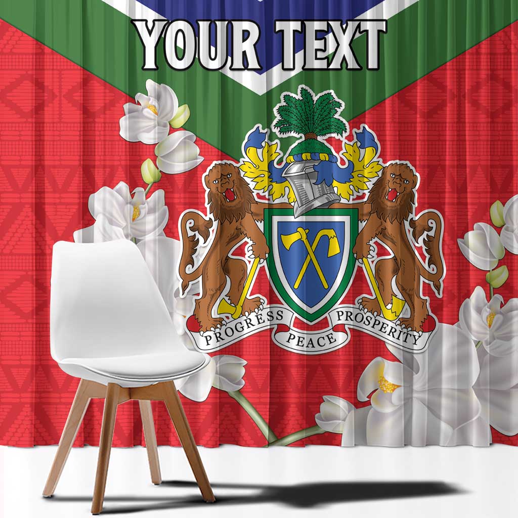Personalized Gambia Window Curtain Coat Of Arms White Variety Orchid