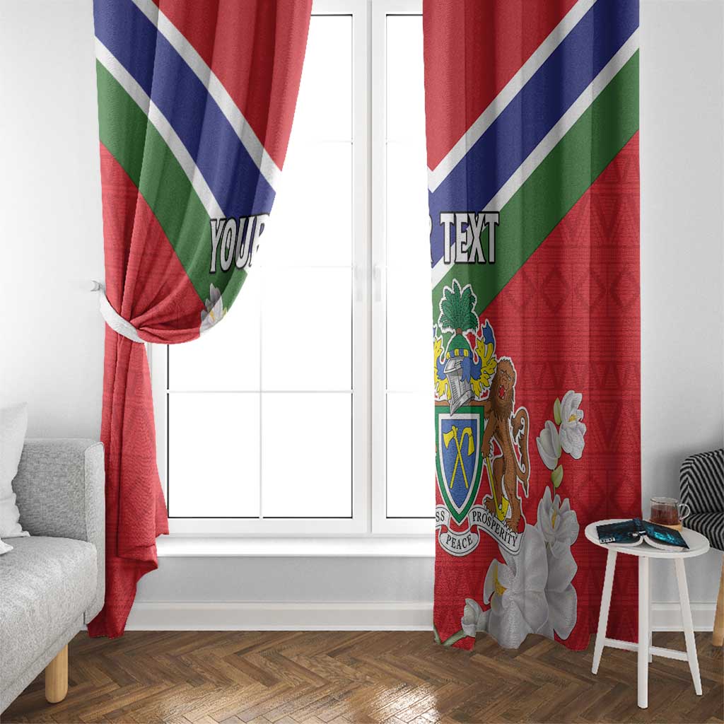 Personalized Gambia Window Curtain Coat Of Arms White Variety Orchid