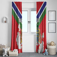 Personalized Gambia Window Curtain Coat Of Arms White Variety Orchid