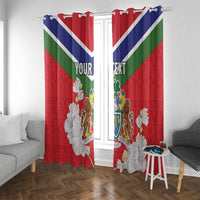 Personalized Gambia Window Curtain Coat Of Arms White Variety Orchid
