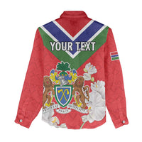 Personalized Gambia Women Casual Shirt Coat Of Arms White Variety Orchid