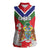 Personalized Gambia Women Sleeveless Polo Shirt Coat Of Arms White Variety Orchid