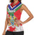Personalized Gambia Women Sleeveless Polo Shirt Coat Of Arms White Variety Orchid