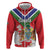 Personalized Gambia Zip Hoodie Coat Of Arms White Variety Orchid