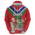 Personalized Gambia Zip Hoodie Coat Of Arms White Variety Orchid