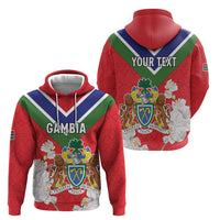 Personalized Gambia Zip Hoodie Coat Of Arms White Variety Orchid