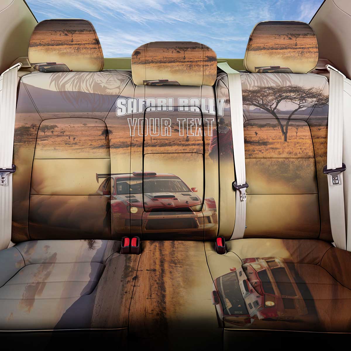 Personalized Kenya Rally Back Car Seat Cover Road To Champions