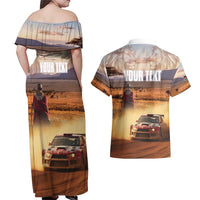 Personalized Kenya Rally Couples Matching Off Shoulder Maxi Dress and Hawaiian Shirt Road To Champions