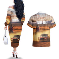 Personalized Kenya Rally Couples Matching Off The Shoulder Long Sleeve Dress and Hawaiian Shirt Road To Champions