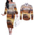 Personalized Kenya Rally Couples Matching Off The Shoulder Long Sleeve Dress and Long Sleeve Button Shirt Road To Champions