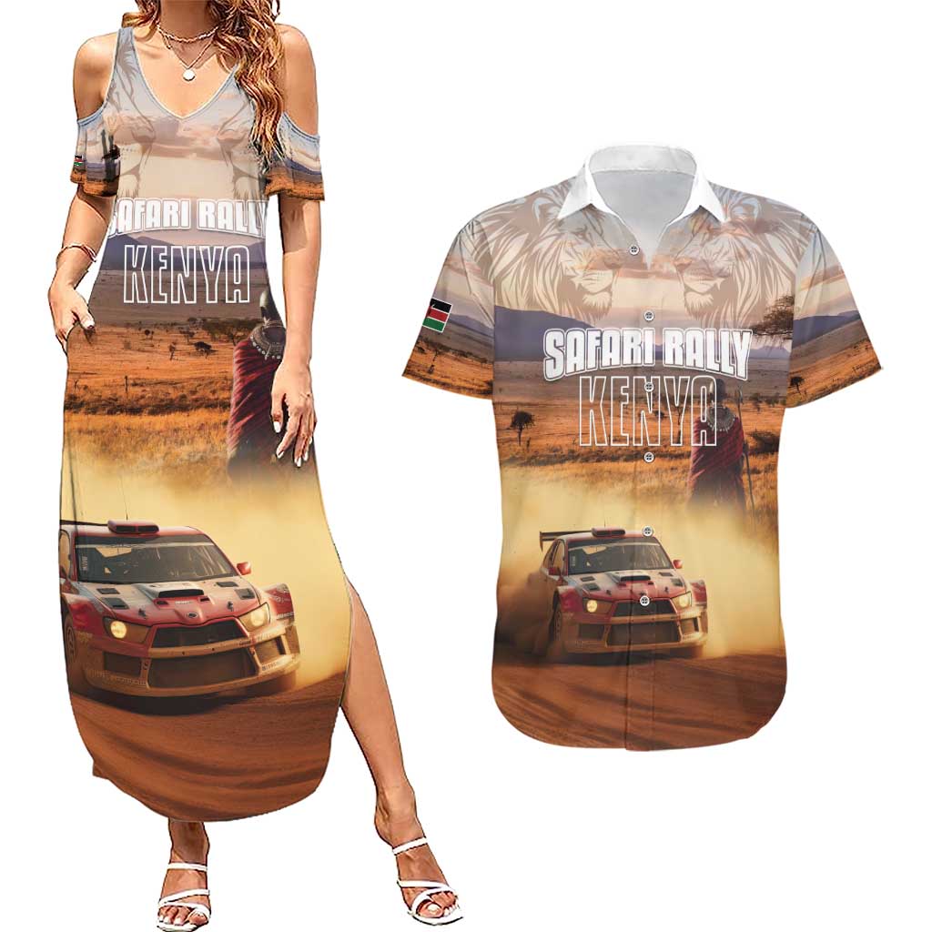 Personalized Kenya Rally Couples Matching Summer Maxi Dress and Hawaiian Shirt Road To Champions