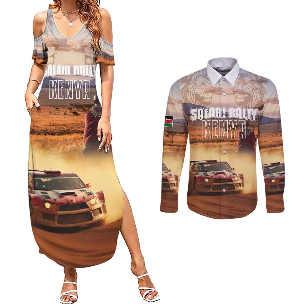 Personalized Kenya Rally Couples Matching Summer Maxi Dress and Long Sleeve Button Shirt Road To Champions