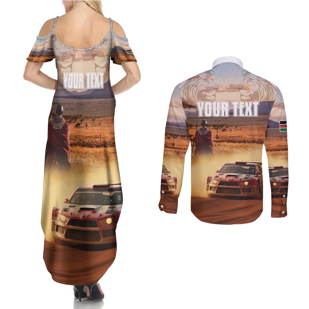 Personalized Kenya Rally Couples Matching Summer Maxi Dress and Long Sleeve Button Shirt Road To Champions