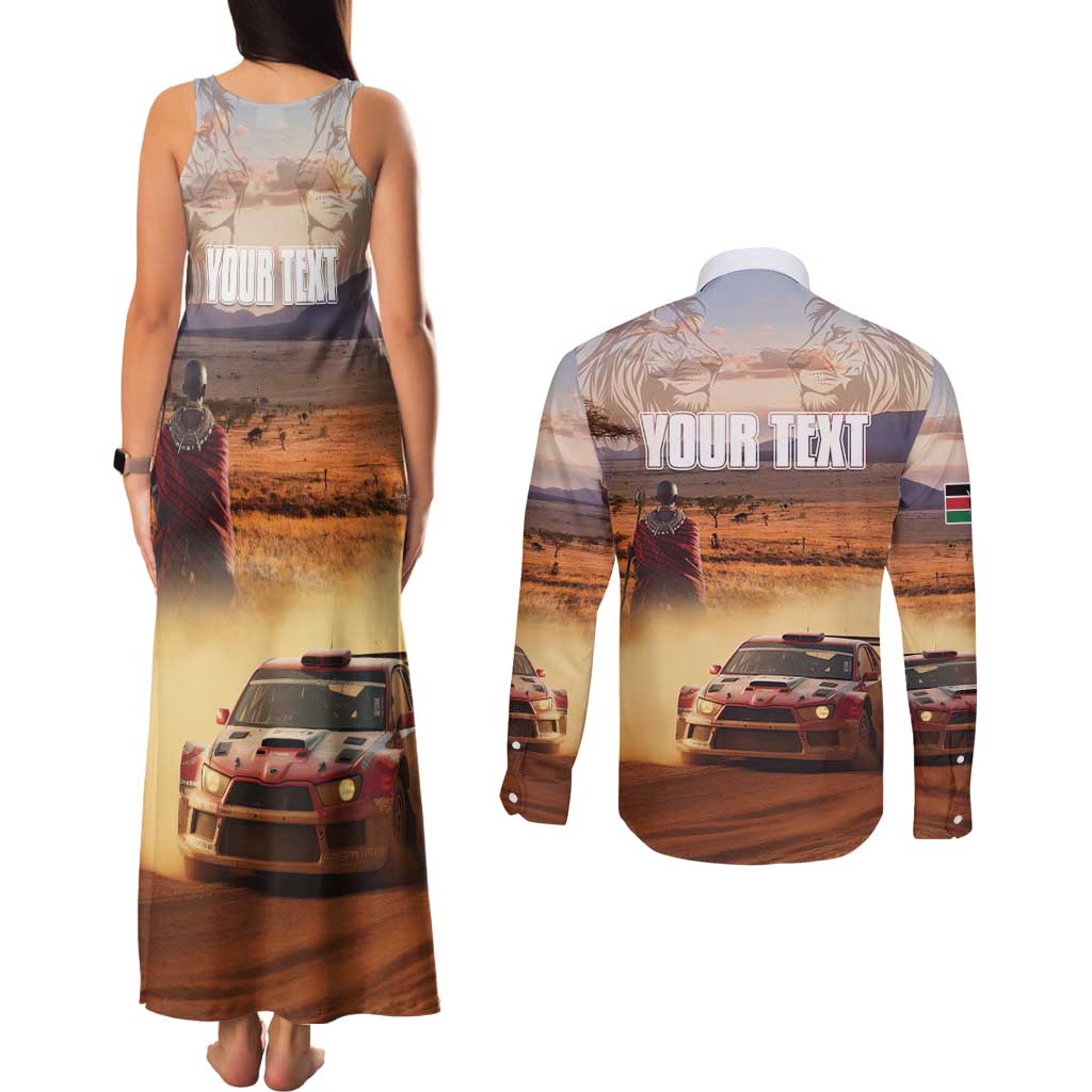 Personalized Kenya Rally Couples Matching Tank Maxi Dress and Long Sleeve Button Shirt Road To Champions