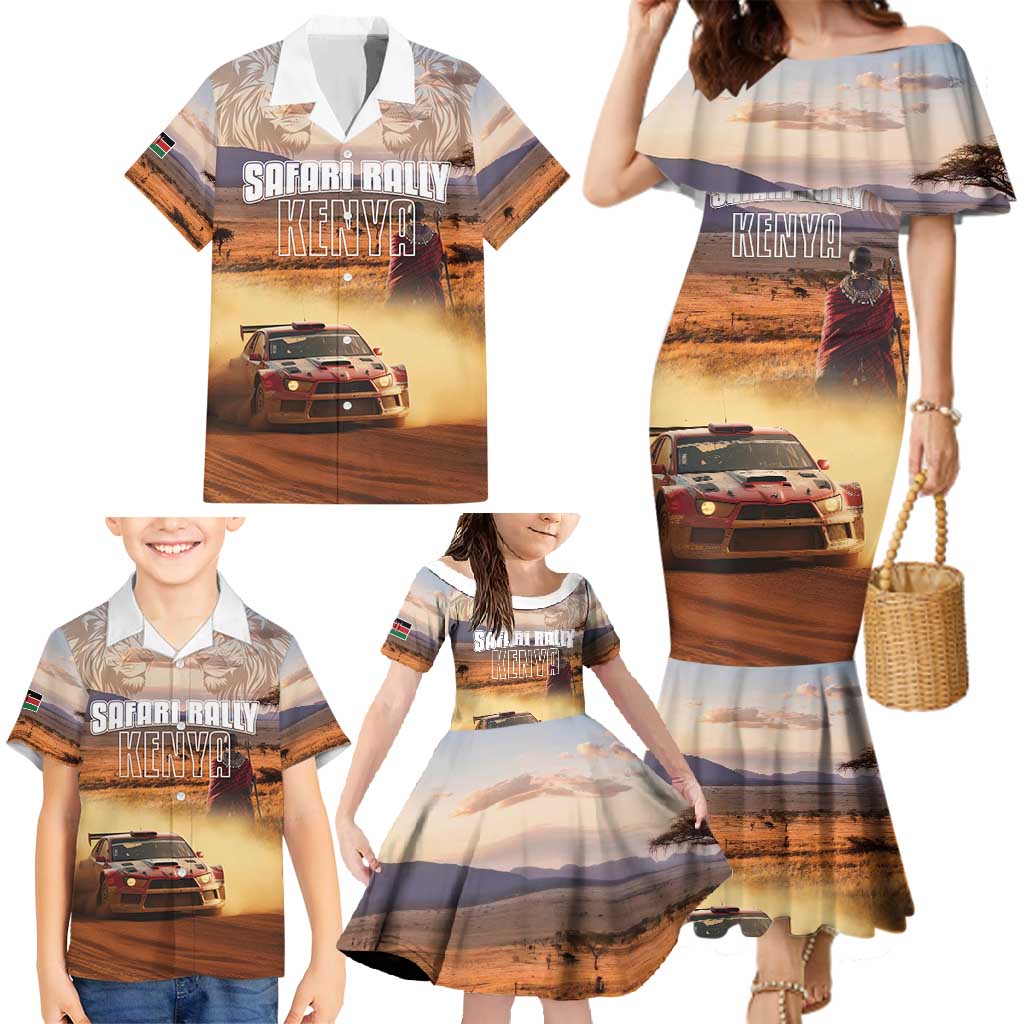 Personalized Kenya Rally Family Matching Mermaid Dress and Hawaiian Shirt Road To Champions