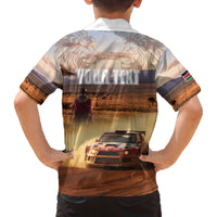 Personalized Kenya Rally Family Matching Off The Shoulder Long Sleeve Dress and Hawaiian Shirt Road To Champions