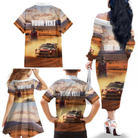 Personalized Kenya Rally Family Matching Off The Shoulder Long Sleeve Dress and Hawaiian Shirt Road To Champions