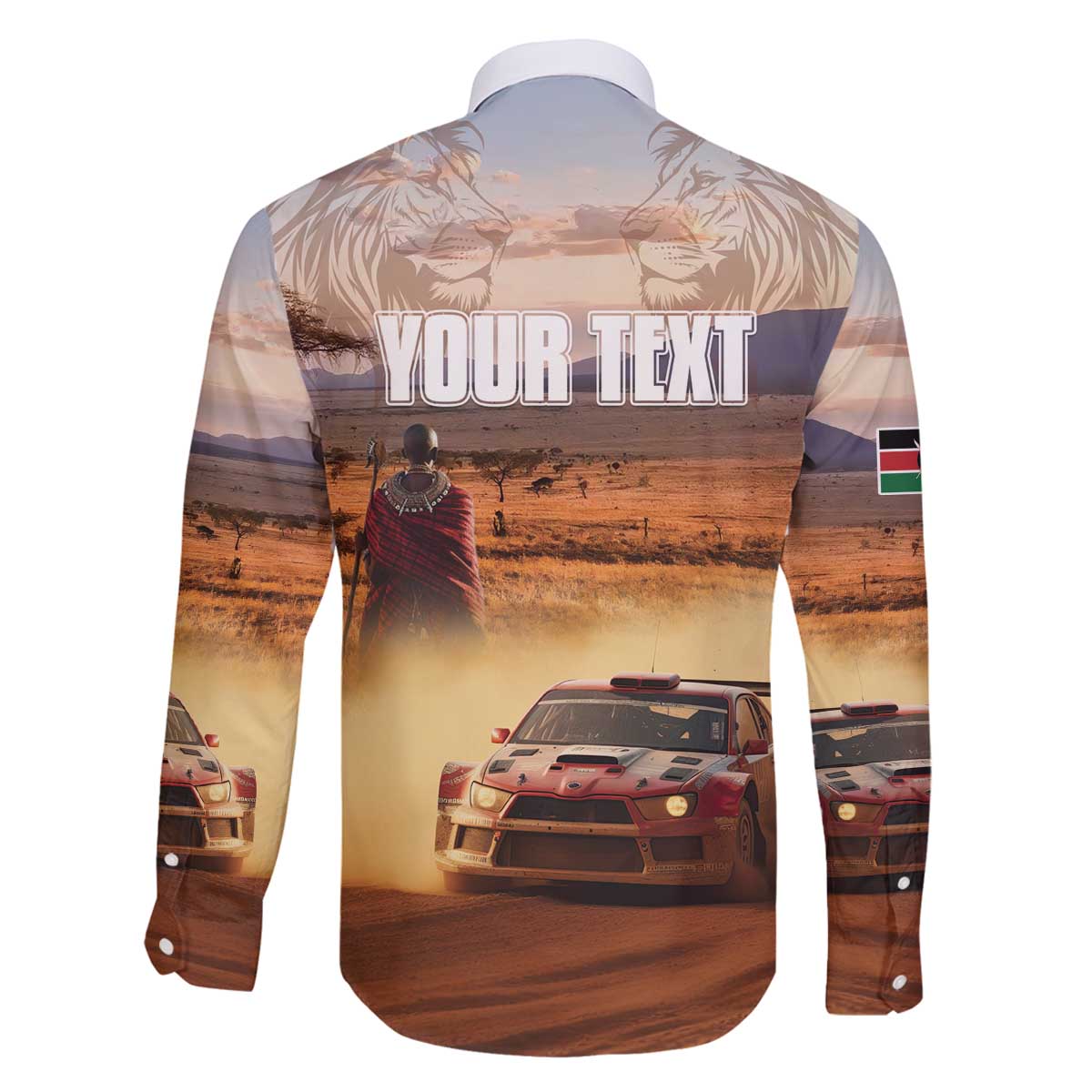 Personalized Kenya Rally Family Matching Off The Shoulder Long Sleeve Dress and Hawaiian Shirt Road To Champions