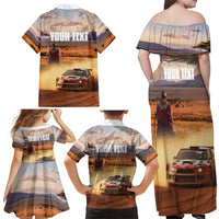 Personalized Kenya Rally Family Matching Off Shoulder Maxi Dress and Hawaiian Shirt Road To Champions