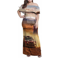 Personalized Kenya Rally Family Matching Off Shoulder Maxi Dress and Hawaiian Shirt Road To Champions