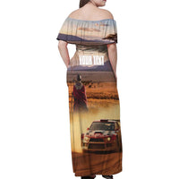 Personalized Kenya Rally Family Matching Off Shoulder Maxi Dress and Hawaiian Shirt Road To Champions