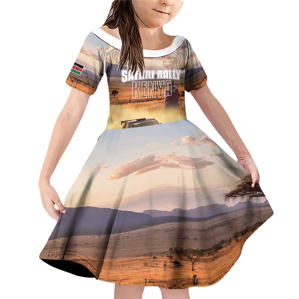 Personalized Kenya Rally Family Matching Off Shoulder Short Dress and Hawaiian Shirt Road To Champions