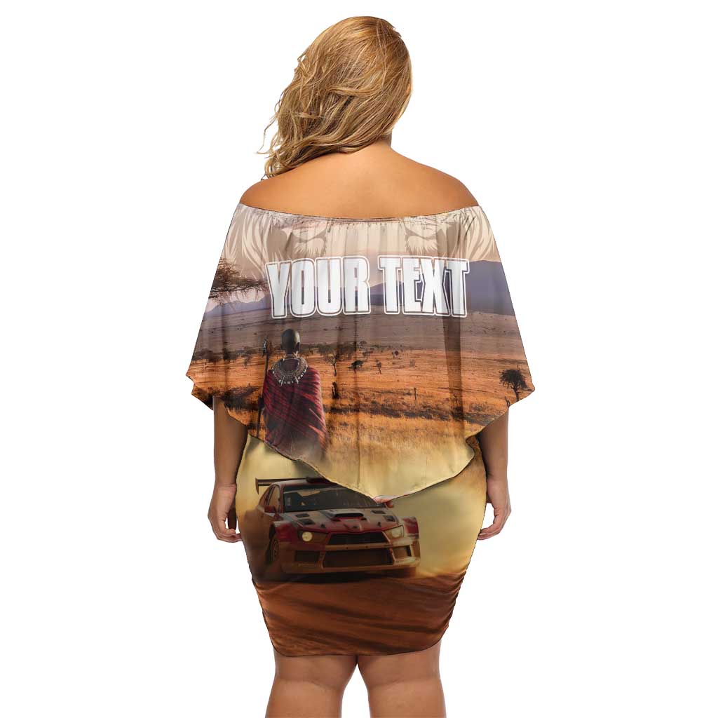 Personalized Kenya Rally Family Matching Off Shoulder Short Dress and Hawaiian Shirt Road To Champions