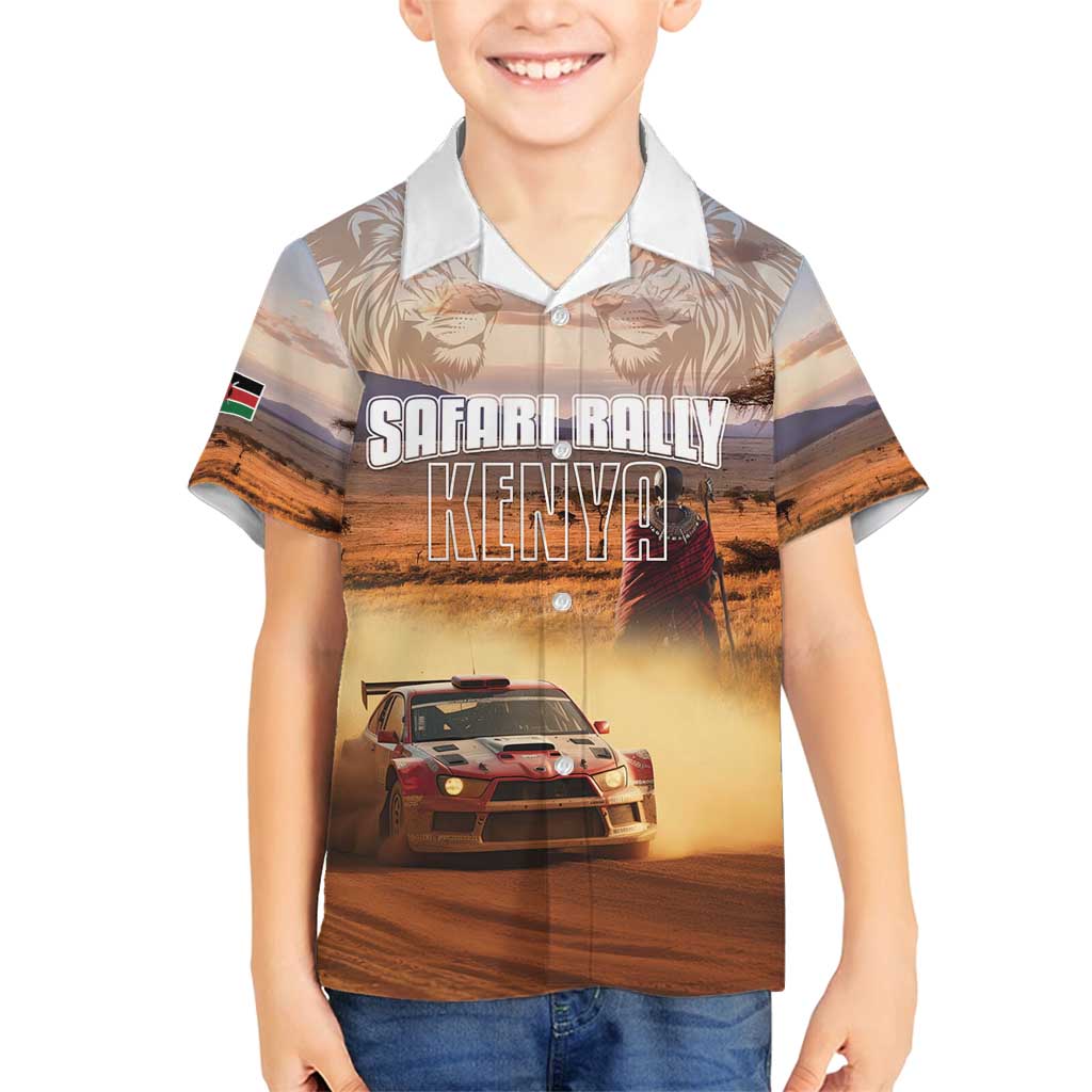 Personalized Kenya Rally Family Matching Off Shoulder Short Dress and Hawaiian Shirt Road To Champions