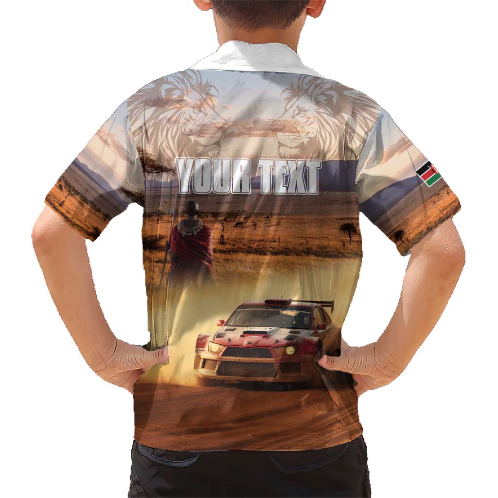 Personalized Kenya Rally Family Matching Short Sleeve Bodycon Dress and Hawaiian Shirt Road To Champions