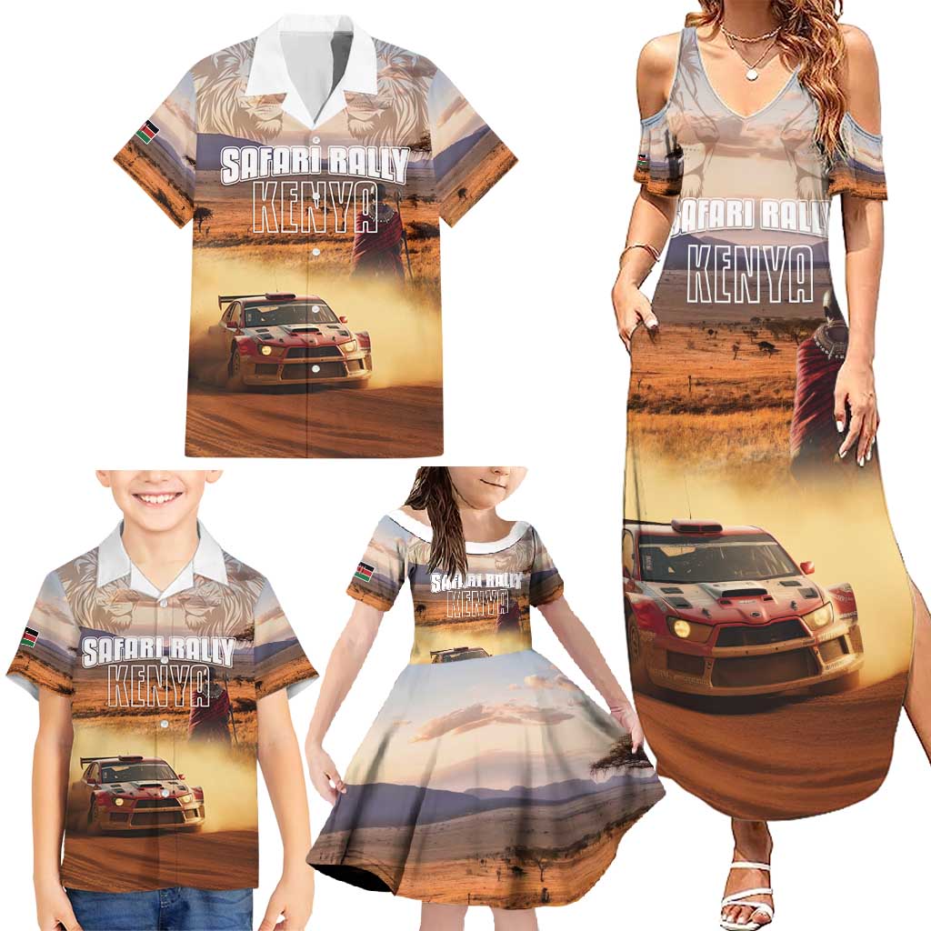 Personalized Kenya Rally Family Matching Summer Maxi Dress and Hawaiian Shirt Road To Champions