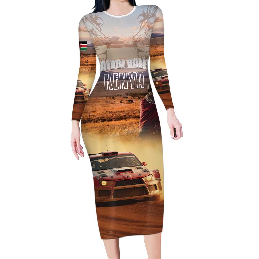 Personalized Kenya Rally Long Sleeve Bodycon Dress Road To Champions