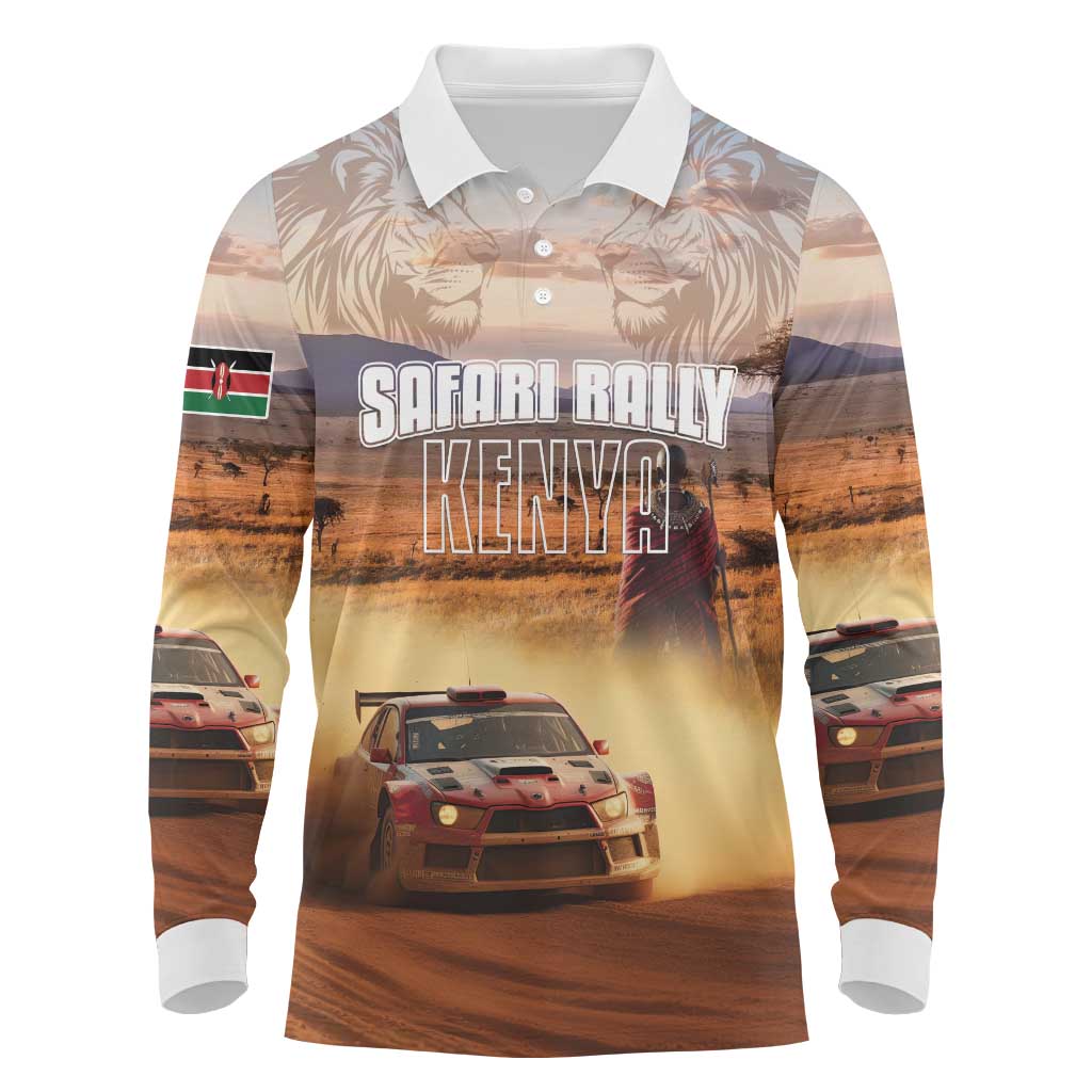 Personalized Kenya Rally Long Sleeve Polo Shirt Road To Champions