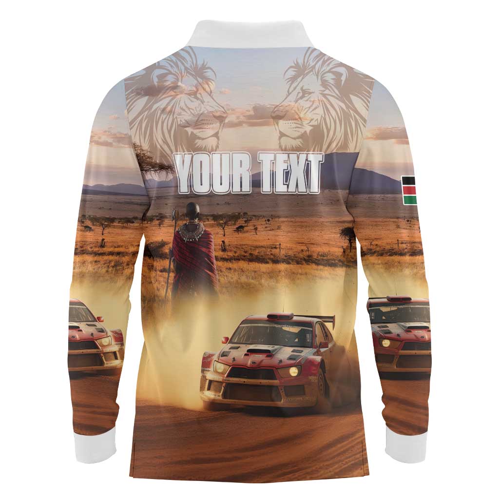 Personalized Kenya Rally Long Sleeve Polo Shirt Road To Champions