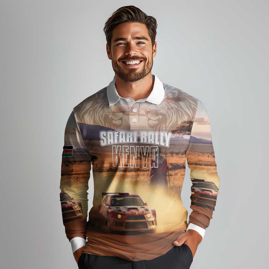 Personalized Kenya Rally Long Sleeve Polo Shirt Road To Champions
