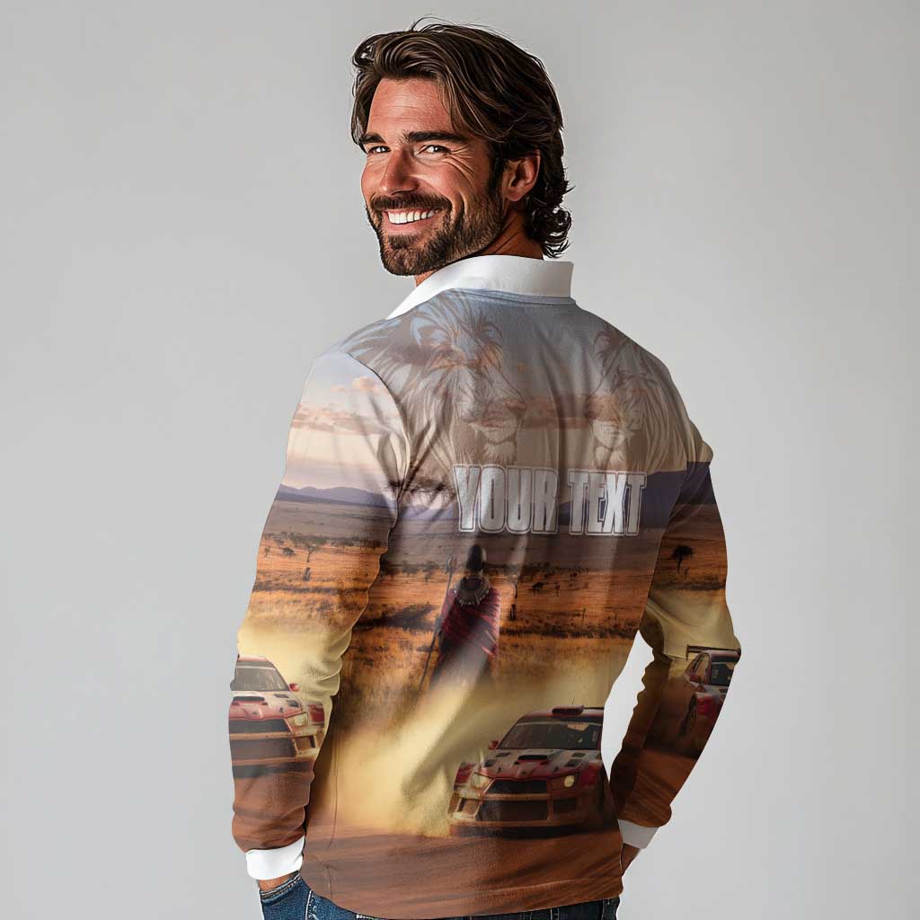 Personalized Kenya Rally Long Sleeve Polo Shirt Road To Champions