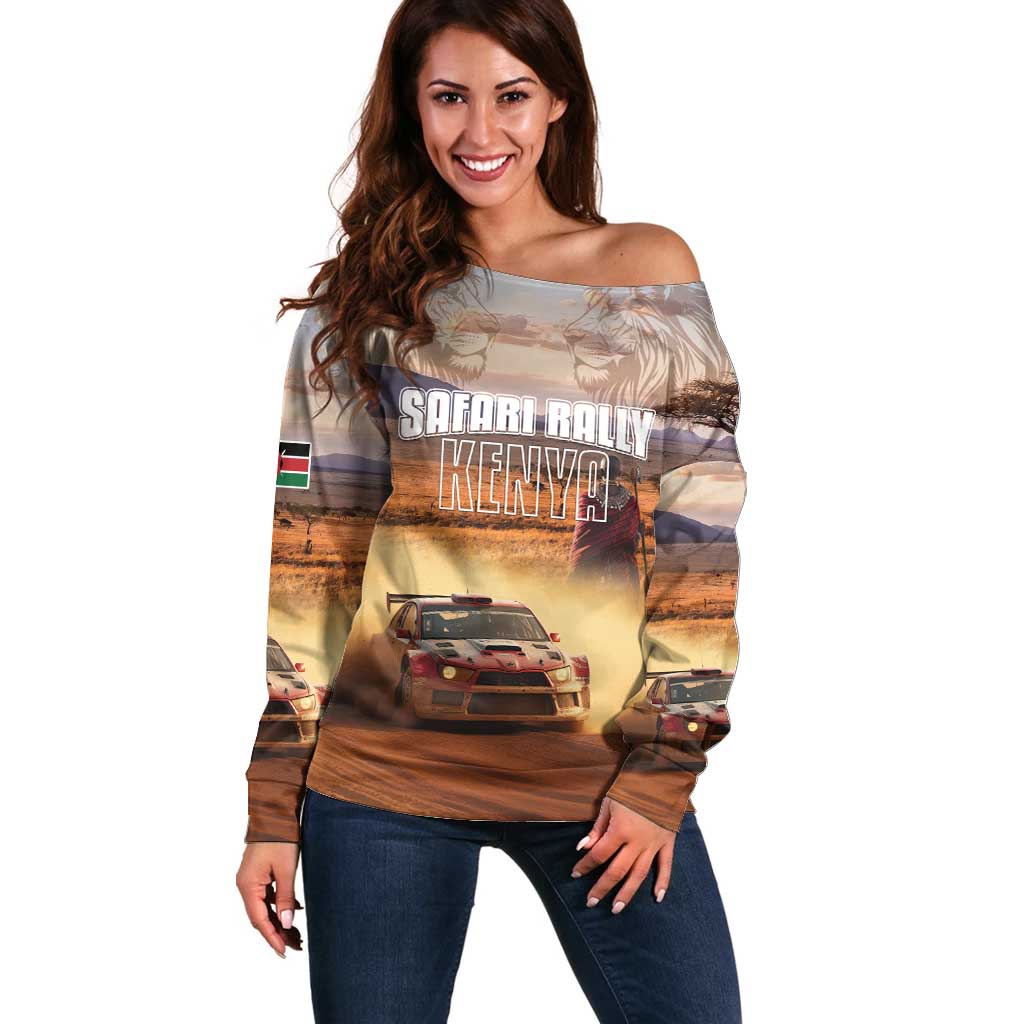 Personalized Kenya Rally Off Shoulder Sweater Road To Champions