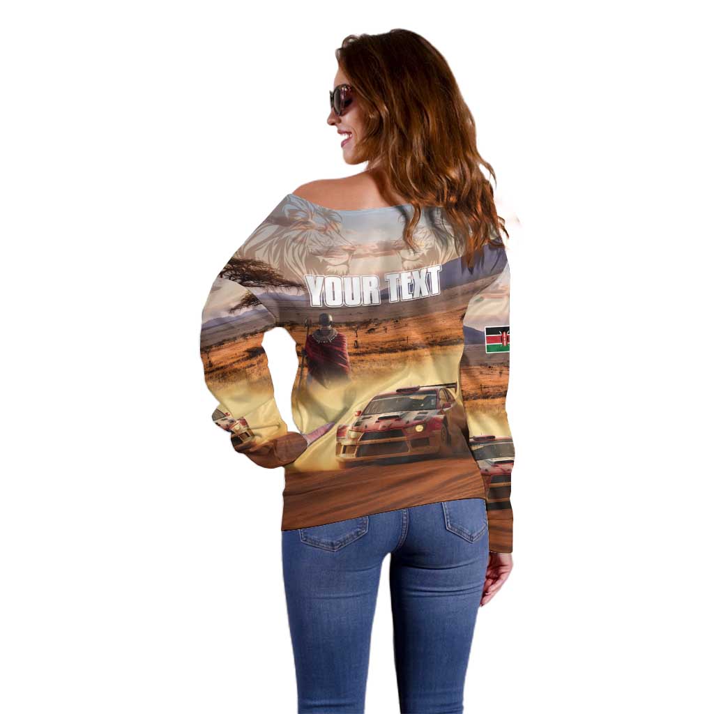 Personalized Kenya Rally Off Shoulder Sweater Road To Champions