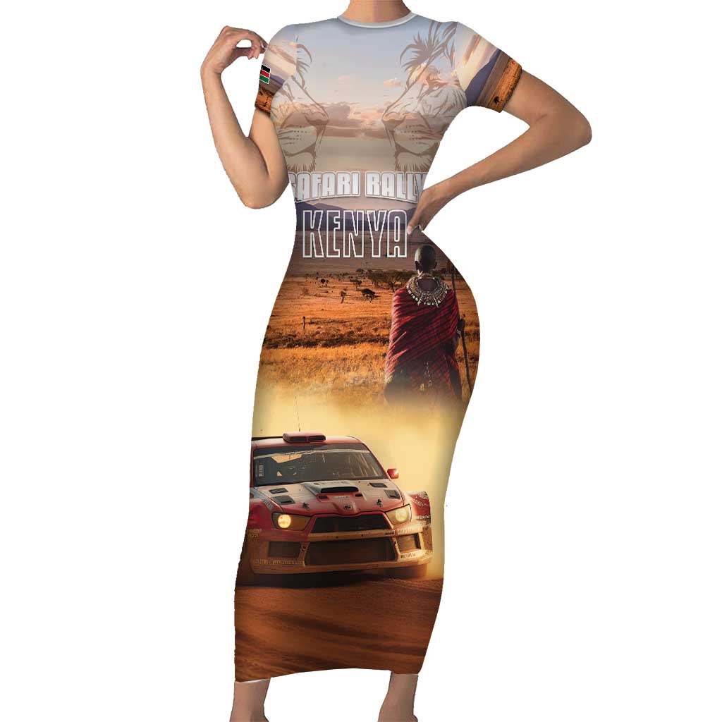 Personalized Kenya Rally Short Sleeve Bodycon Dress Road To Champions