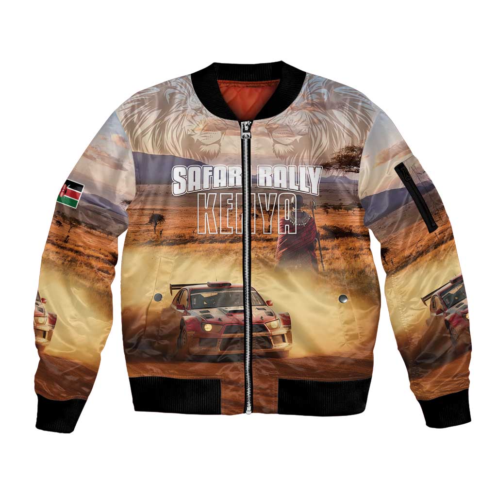 Personalized Kenya Rally Sleeve Zip Bomber Jacket Road To Champions