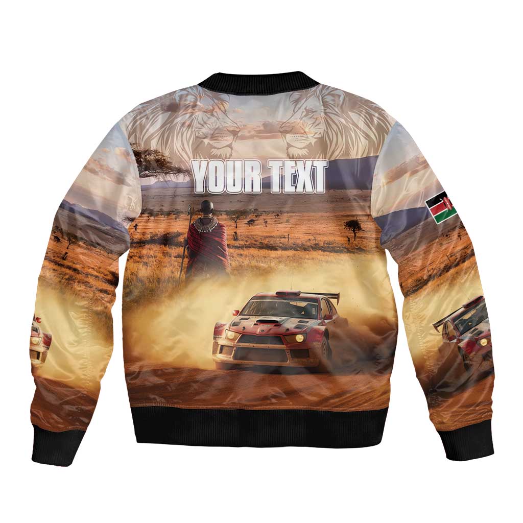 Personalized Kenya Rally Sleeve Zip Bomber Jacket Road To Champions