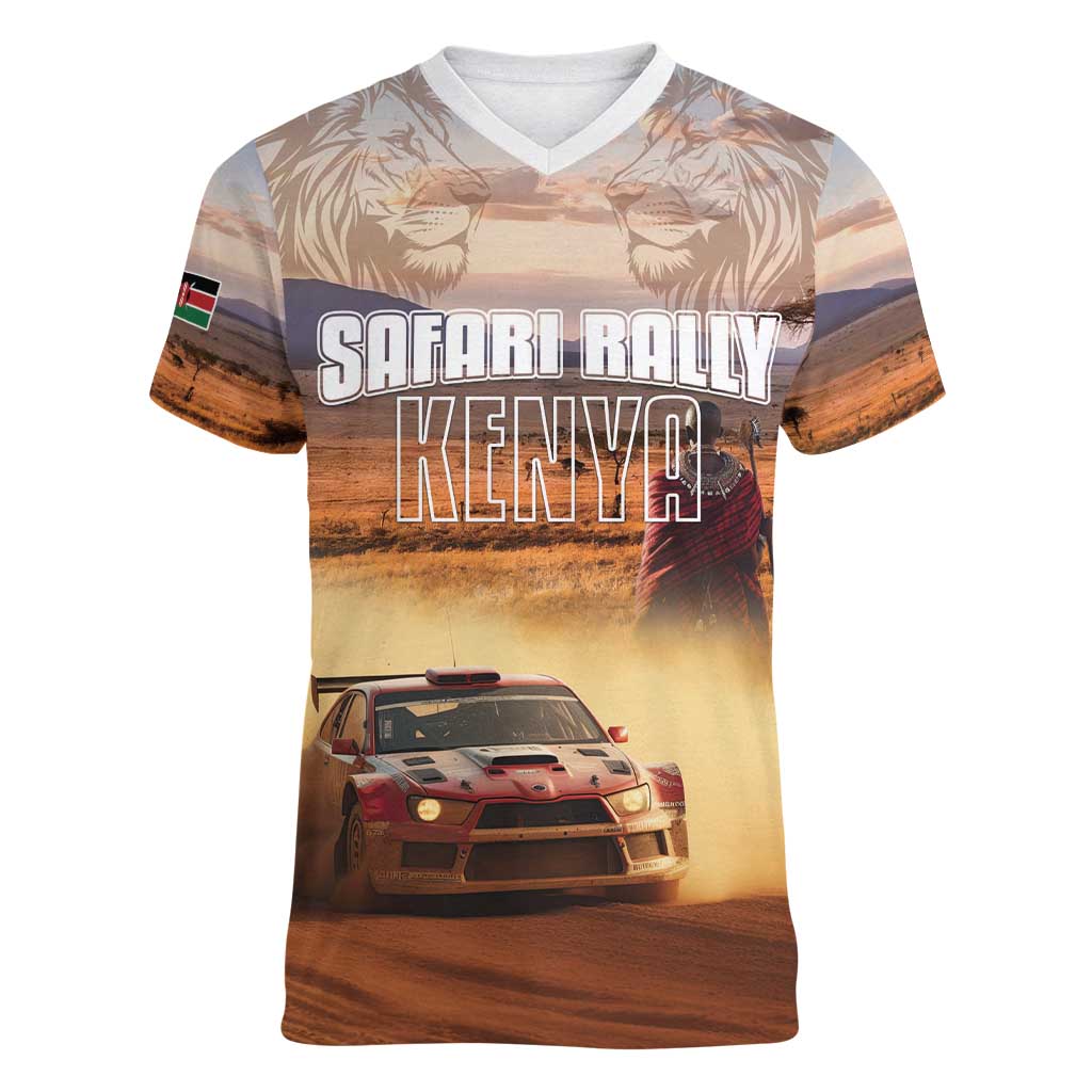 Personalized Kenya Rally Women V-Neck T-Shirt Road To Champions