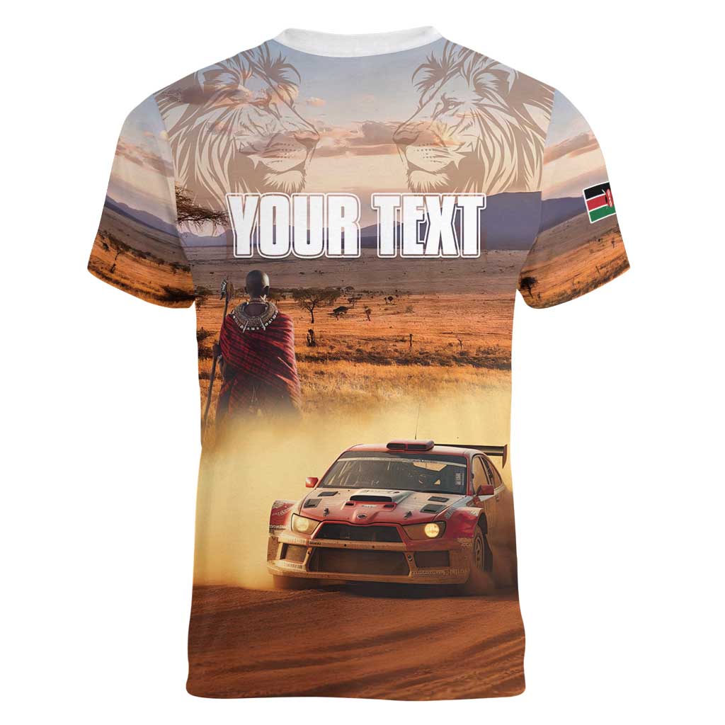 Personalized Kenya Rally Women V-Neck T-Shirt Road To Champions
