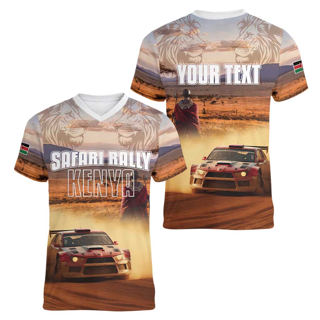 Personalized Kenya Rally Women V-Neck T-Shirt Road To Champions