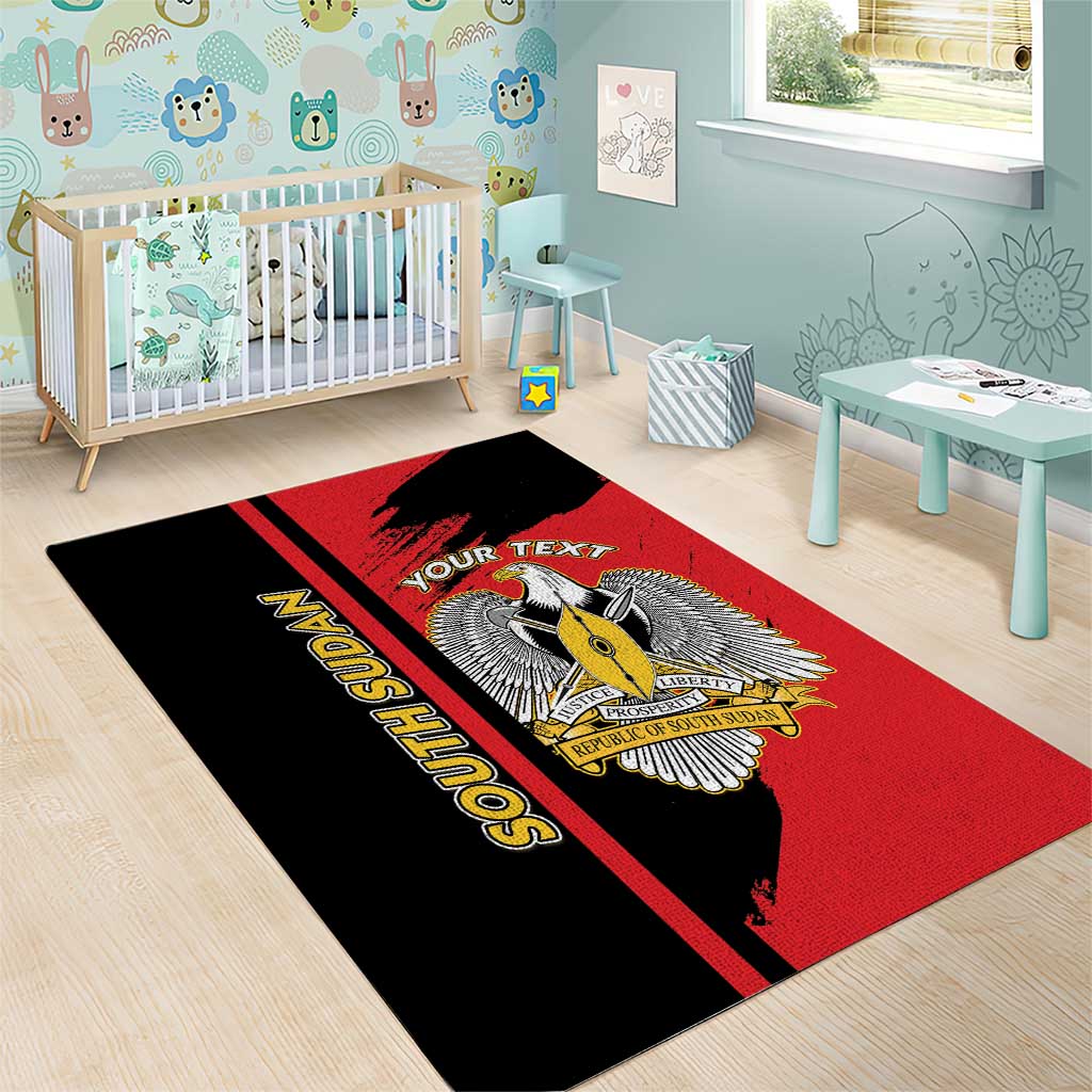 Personalized South Sudan Area Rug Coat Of Arms - Sporty Style