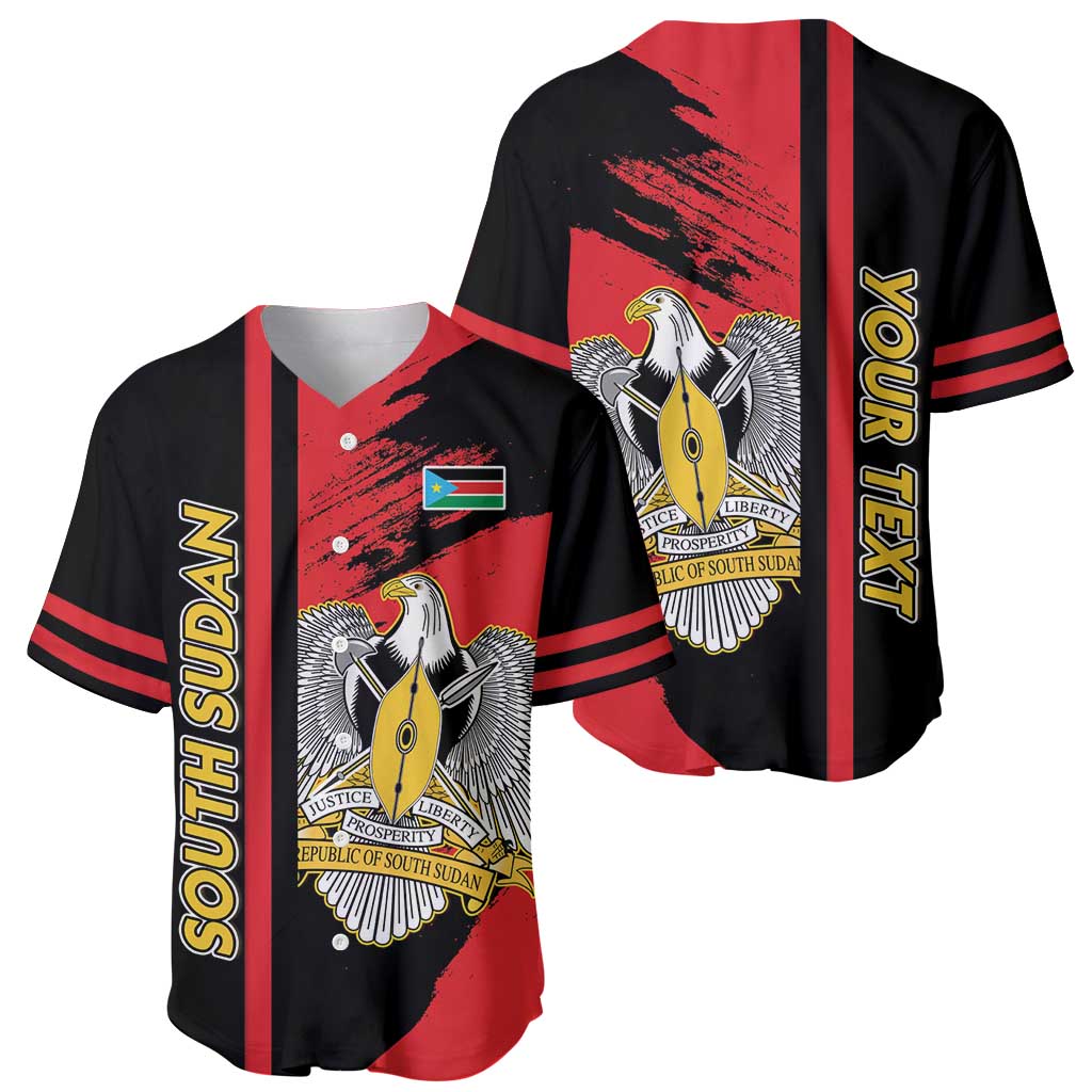 Personalized South Sudan Baseball Jersey Coat Of Arms - Sporty Style