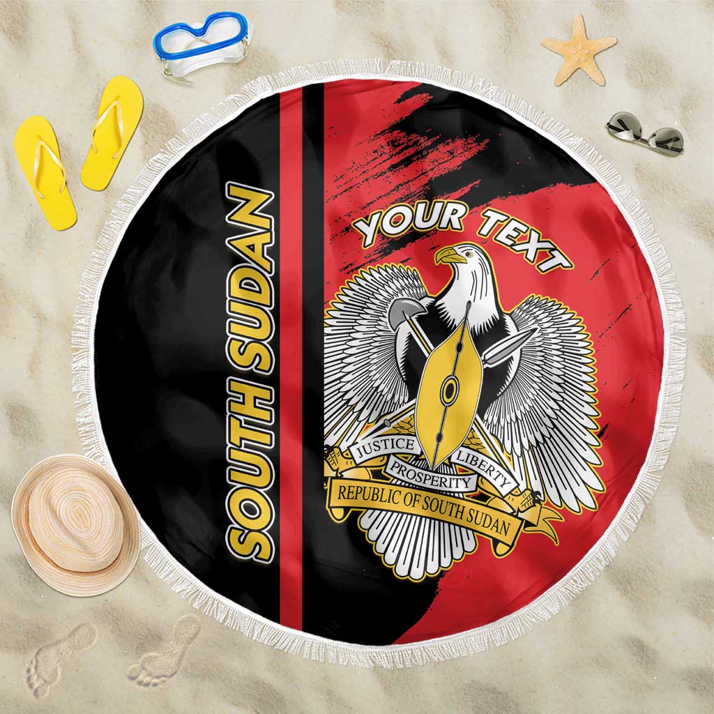 Personalized South Sudan Beach Blanket Coat Of Arms - Sporty Style