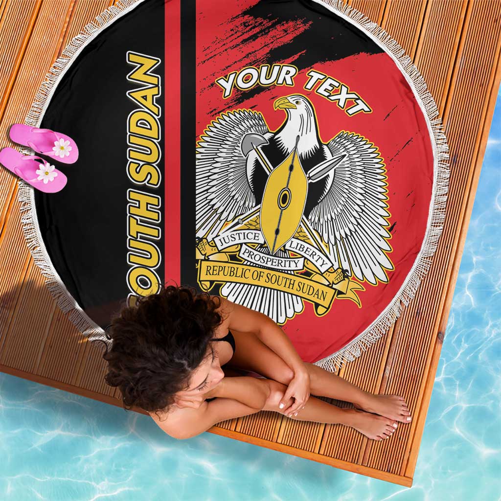 Personalized South Sudan Beach Blanket Coat Of Arms - Sporty Style