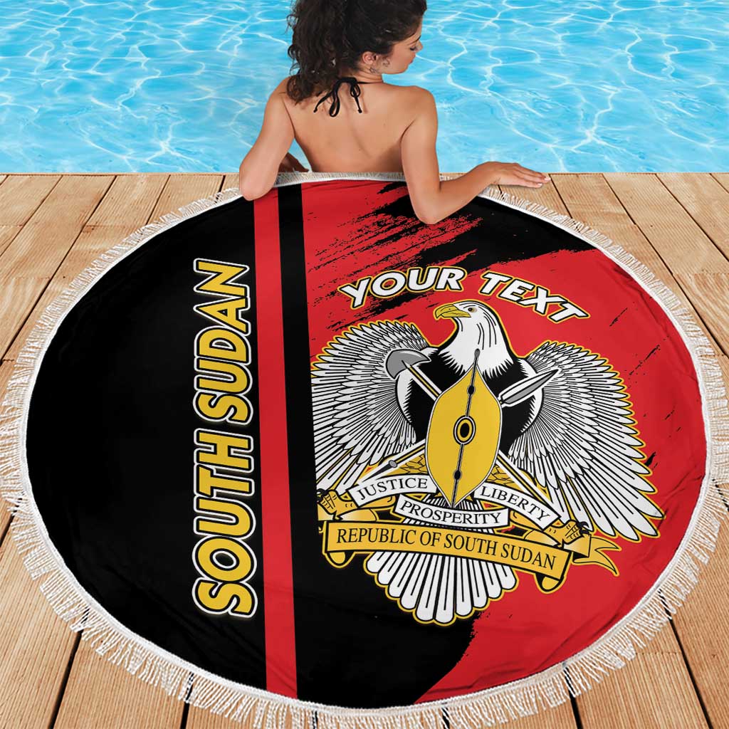 Personalized South Sudan Beach Blanket Coat Of Arms - Sporty Style